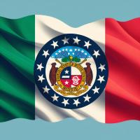 Italy & Missouri Flags 2024
